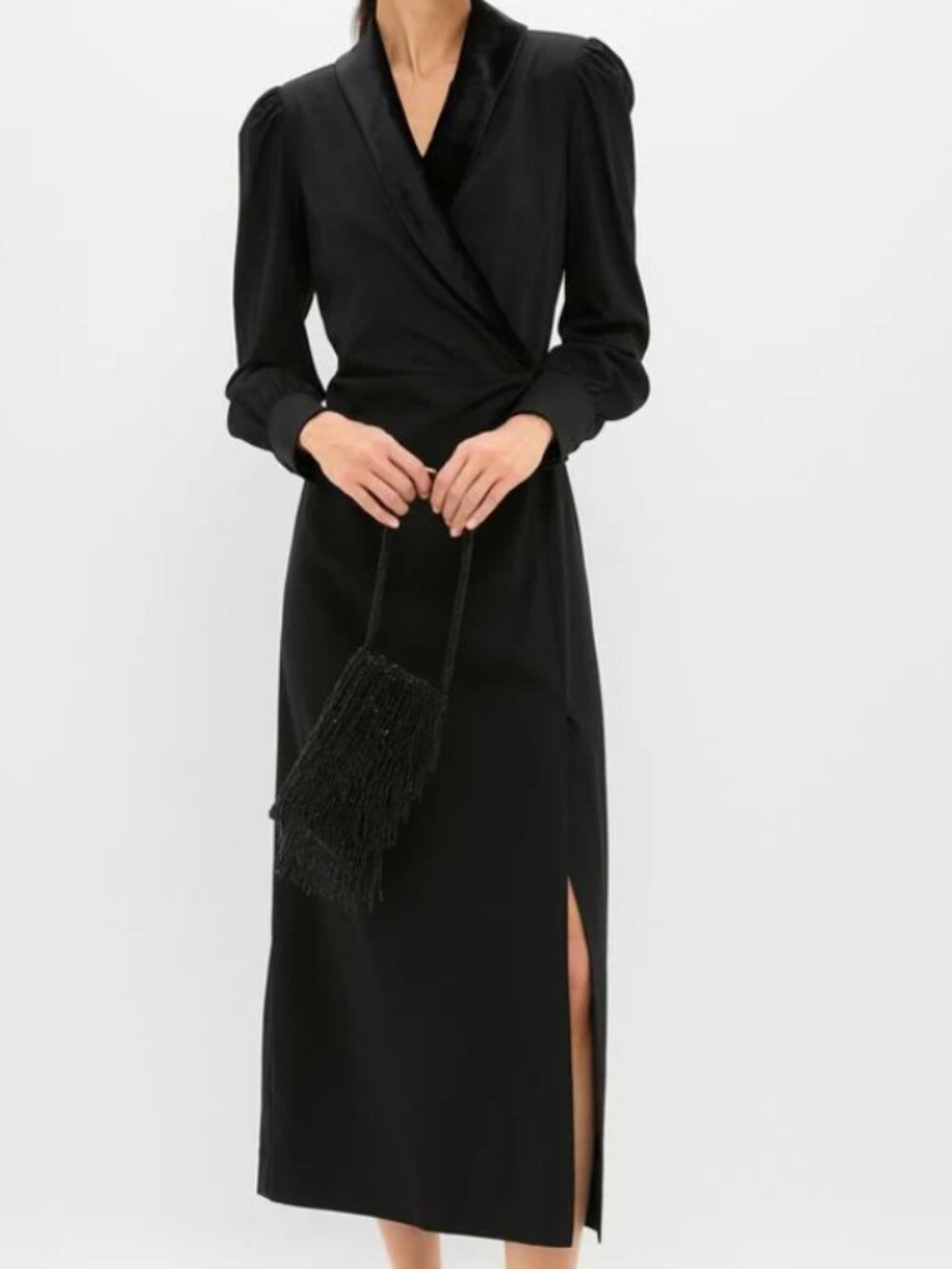 Tuckernuck‎ POMANDER PLACE Black Long Sleeve Mariella Maxi Dress small slit